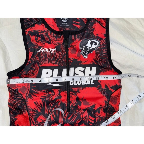 Zoot NWT plush global triathlon red top with skulls Women's tri tank medium - Picture 8 of 8